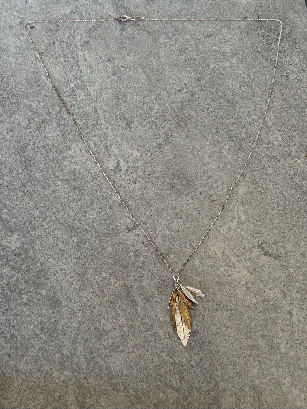 .925 Sterling Silver DYADEMA FEATHER NECKLACE Ov Cable Link Chain Fine Jewelry